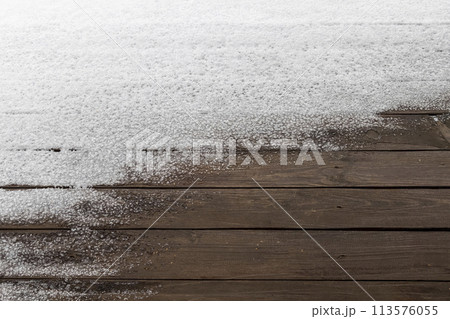 Snow on the terrace 113576055