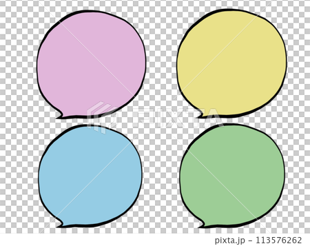 吹き出し4色セット 113576262