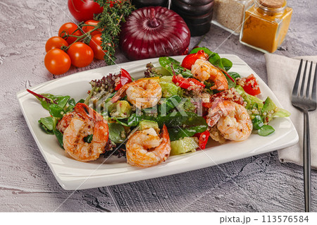 Salad with prawn and quinoa Salad with prawn and quinoa 113576584