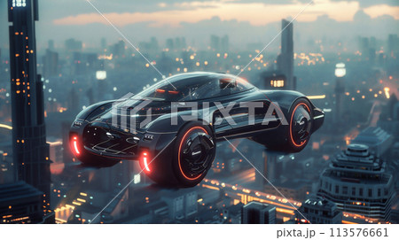 未来の乗り物のイメージ	 113576661