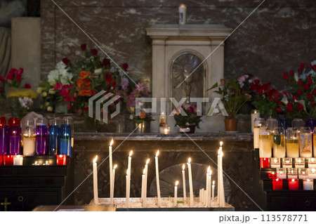 interiors of saint Sulpice church, Paris, France 113578771