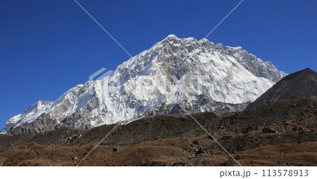 Mount Nuptse seen from Lobuche, Nepal. Mount Nuptse seen from Lobuche, Nepal. 113578913