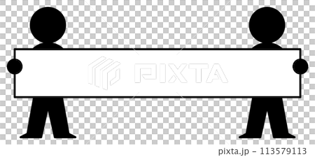 Illustration of a person giving directions holding a blank whiteboard Illustration of a person giving directions holding a blank whiteboard 113579113