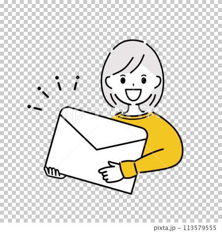 一個女人和一封信的插圖 113579555