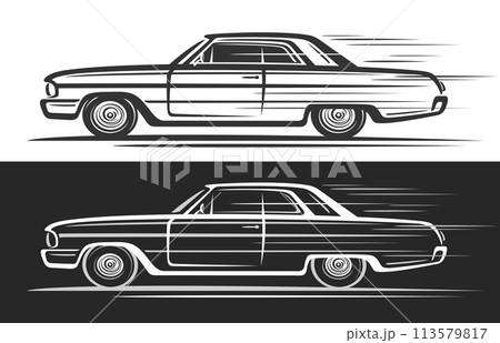 Vector logo for Vintage American Car 113579817