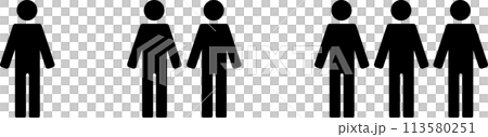 People pictogram standing silhouette icon whole body group set 113580251