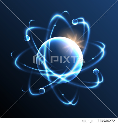 Chemistry atom luminous model Chemistry atom luminous model 113580272