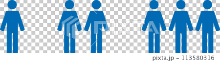 People pictogram standing silhouette icon whole body group set 113580316