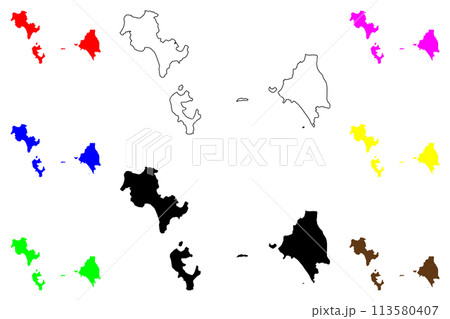 Sihanoukville city (Kingdom of Cambodia, Kampucea) map vector illustration, scribble sketch Sihanoukville map 113580407