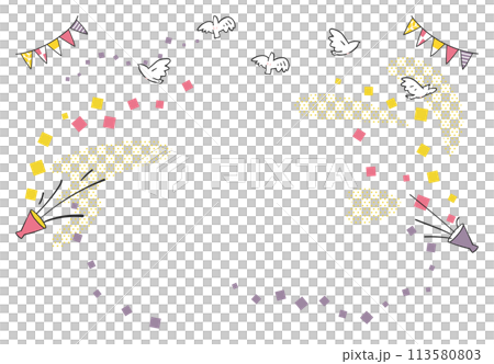 Background illustration featuring garlands and doves that can be used for happy announcements Background illustration featuring garlands and doves that can be used for happy announcements 113580803