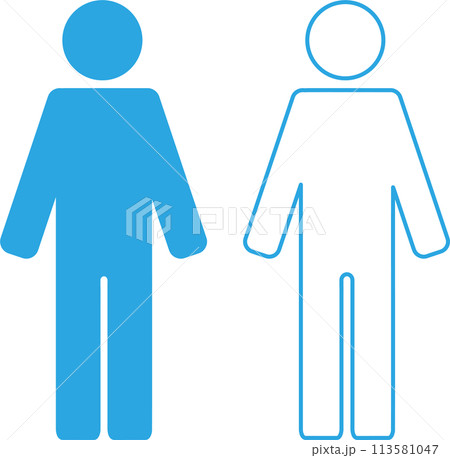 人物ピクトグラム　直立シルエット　アイコン　全身セット 113581047