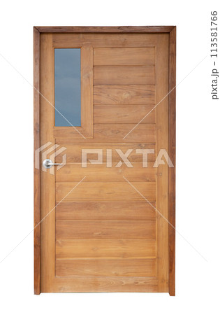 Wooden door isolated on white background Wooden door isolated on white background 113581766