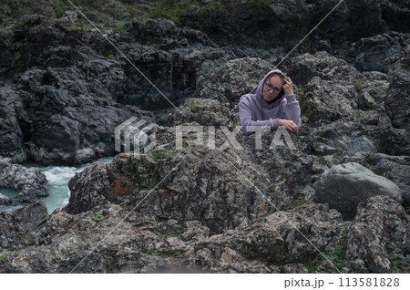 Woman at the river Katun Woman at the river Katun 113581828