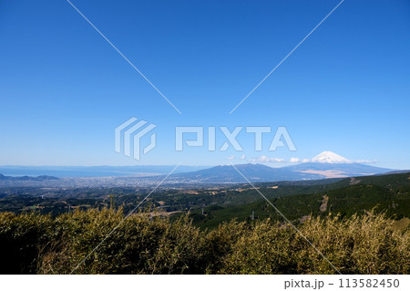 静岡県田方郡函南町_十国峠展望台からの富士山4_2024年1月 静岡県田方郡函南町_十国峠展望台からの富士山4_2024年1月 113582450