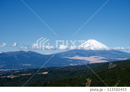 静岡県田方郡函南町_十国峠展望台からの富士山9_2024年1月 113582455
