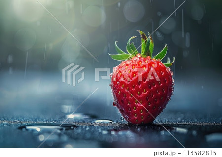 Macro shot of a luscious strawberry, with its...のイラスト素材 [113582815] - PIXTA