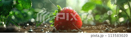Macro shot of a luscious strawberry, with its...のイラスト素材 [113583020] - PIXTA