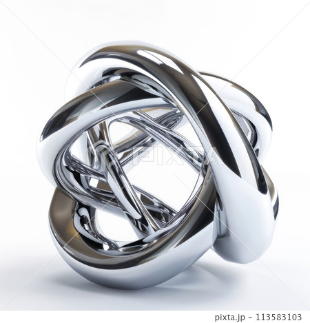 metallic geometric shape with a sleek and modern design 113583103