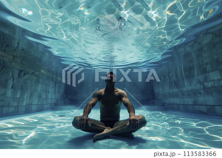Professional man swimmer inside swimming pool 113583366