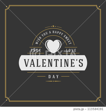 Valentines Day Card With Heart Valentines Day Card With Heart 113584191