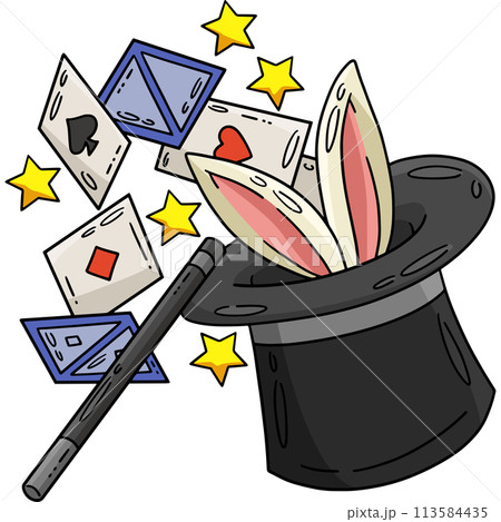 Circus Magician in a Top Hat Cartoon Clipart  113584435