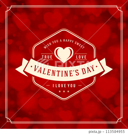 Elegant Valentines Day Card With Romantic Greeting Elegant Valentines Day Card With Romantic Greeting 113584955