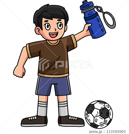 Soccer Boy with a Water Bottle Cartoon Clipart Soccer Boy with a Water Bottle Cartoon Clipart 113585003