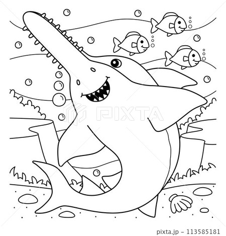 Sawshark Coloring Page for Kids 113585181