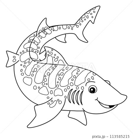 Leopard Shark Isolated Coloring Page for Kids 113585215