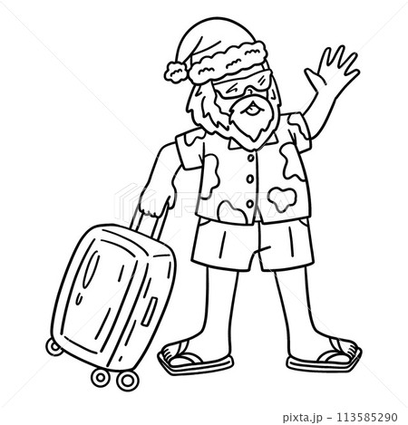 Christmas in July Santa on Vacation Isolated  113585290