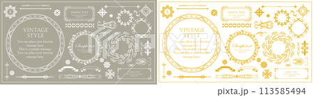 黒背景に各部位の名称が記載された消化器官のかわいくてシンプルなイラスト 113585494