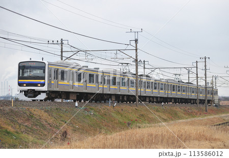 内房線　袖ケ浦ー巌根　JR東日本　209系3100番台　C608編成（幕張） 113586012