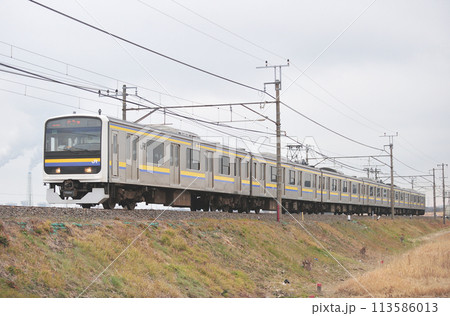 内房線　袖ケ浦ー巌根　JR東日本　209系3100番台　C602編成（幕張） 113586013