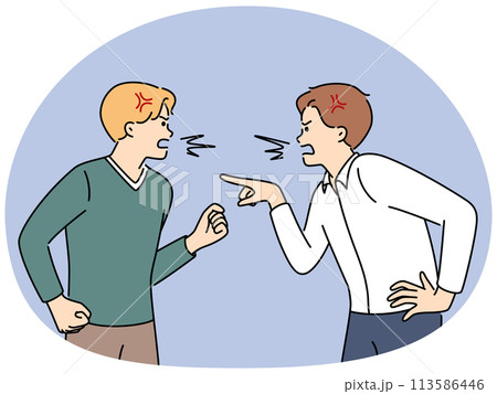 Furious men scream at each other 113586446