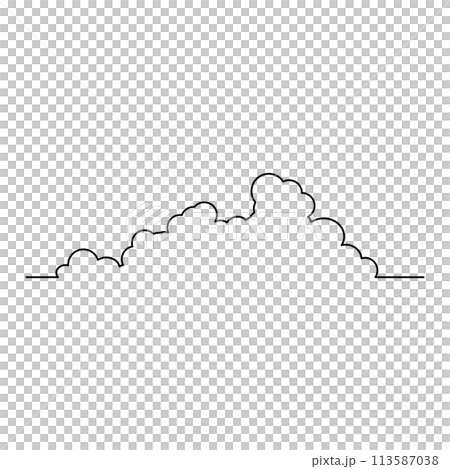 イラスト素材: 墨絵風の雲のイラストのシルエット素材　ベクター 113587038