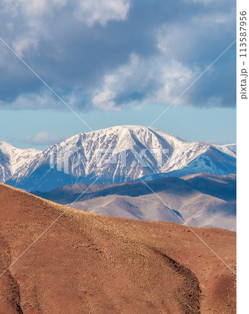 multicolored nature background of colorful highland valley 113587956