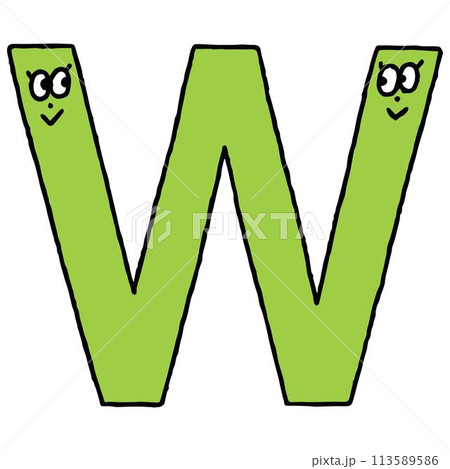 かわいいカラフルアルファベットW 113589586
