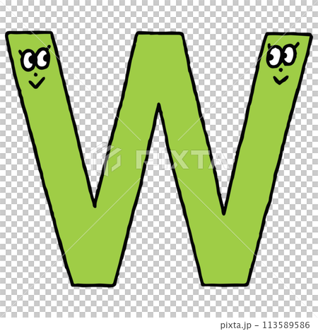 かわいいカラフルアルファベットW 113589586