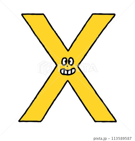 かわいいカラフルアルファベットX 113589587