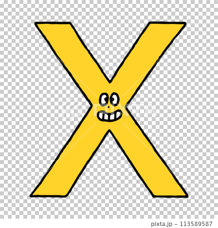 かわいいカラフルアルファベットX 113589587