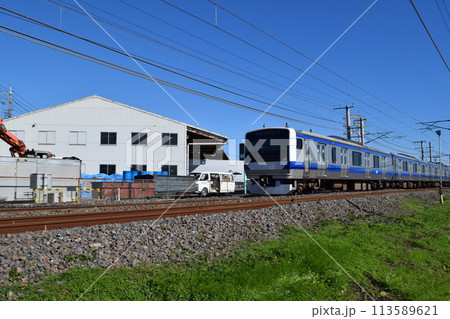 常磐線の鉄道線路 茨城県 常磐線の鉄道線路 茨城県 113589621