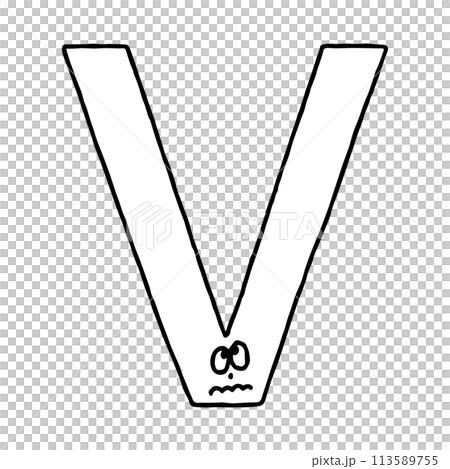 可愛的簡單字母 V 113589755