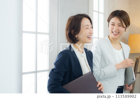 ビジネスウーマン、オフィスカジュアル 113589902