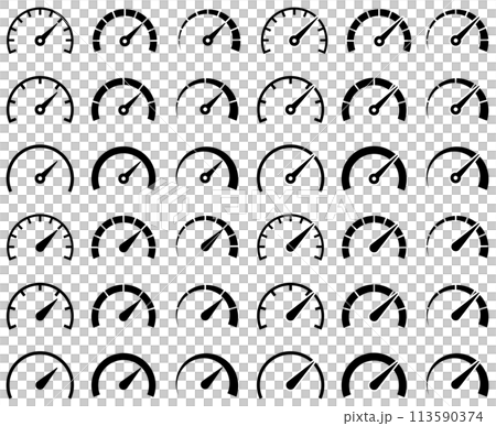 Vector illustration set of meter icons of various shapes 113590374