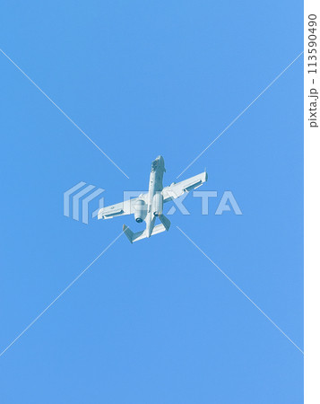 上昇するアメリカ空軍A-10AサンダーボルトⅡ攻撃機 113590490