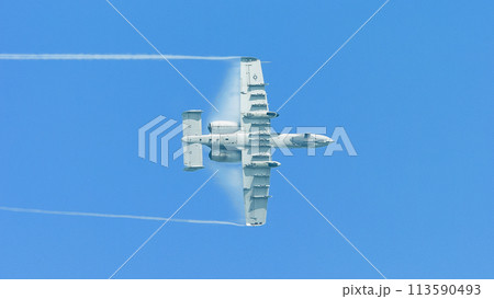 旋回するアメリカ空軍A-10AサンダーボルトⅡ攻撃機 113590493