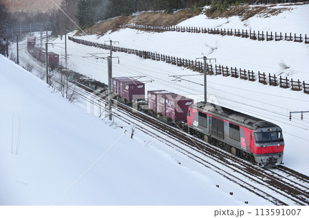 千歳線　上野幌ー北広島　JR貨物　DF200-116（鷲別） 113591007