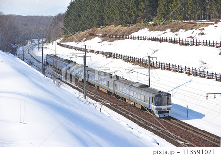 千歳線　上野幌ー北広島　JR北海道　785系　NE-1編成（札幌）　スーパーカムイ　エアポート 113591021