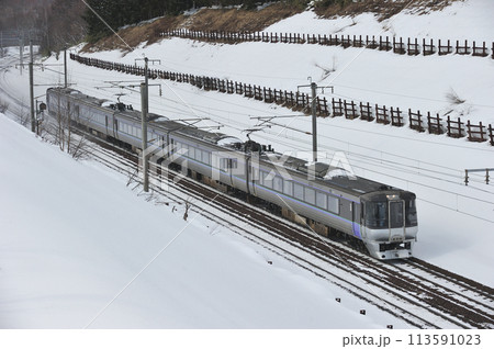 千歳線 上野幌ー北広島 JR北海道 785系 NE-3編成(札幌) すずらん 千歳線 上野幌ー北広島 JR北海道 785系 NE-3編成(札幌) すずらん 113591023