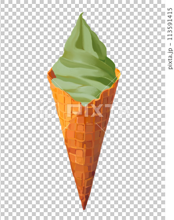 軟冰淇淋（抹茶）華夫甜筒 113591415